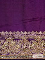 Handwoven Dark Purple Banarasi Katan Silk Saree