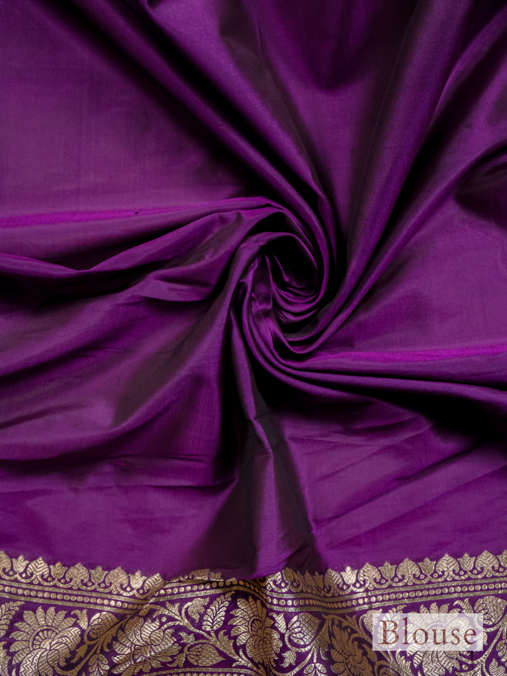 Handwoven Dark Purple Banarasi Katan Silk Saree