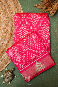 Handwoven Pink Banarasi Katan Silk Saree