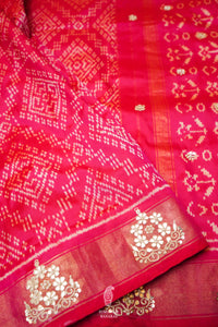 Handwoven Pink Banarasi Katan Silk Saree