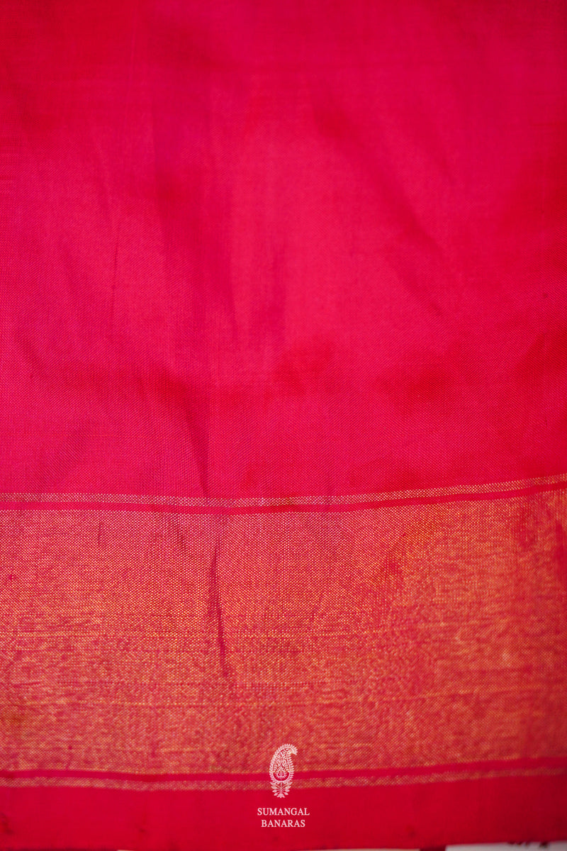 Handwoven Pink Banarasi Katan Silk Saree