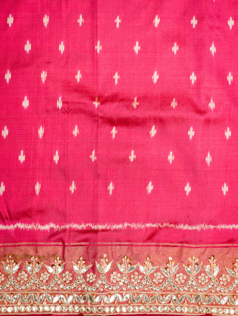 Designer Rani Pink Katan Silk Saree