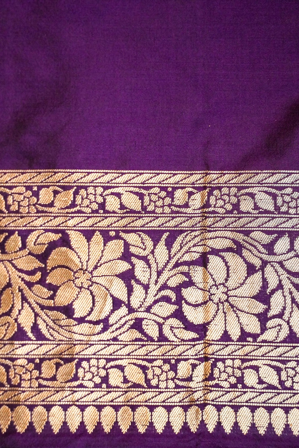 Handwoven Dark Purple Banarasi Katan Silk Saree