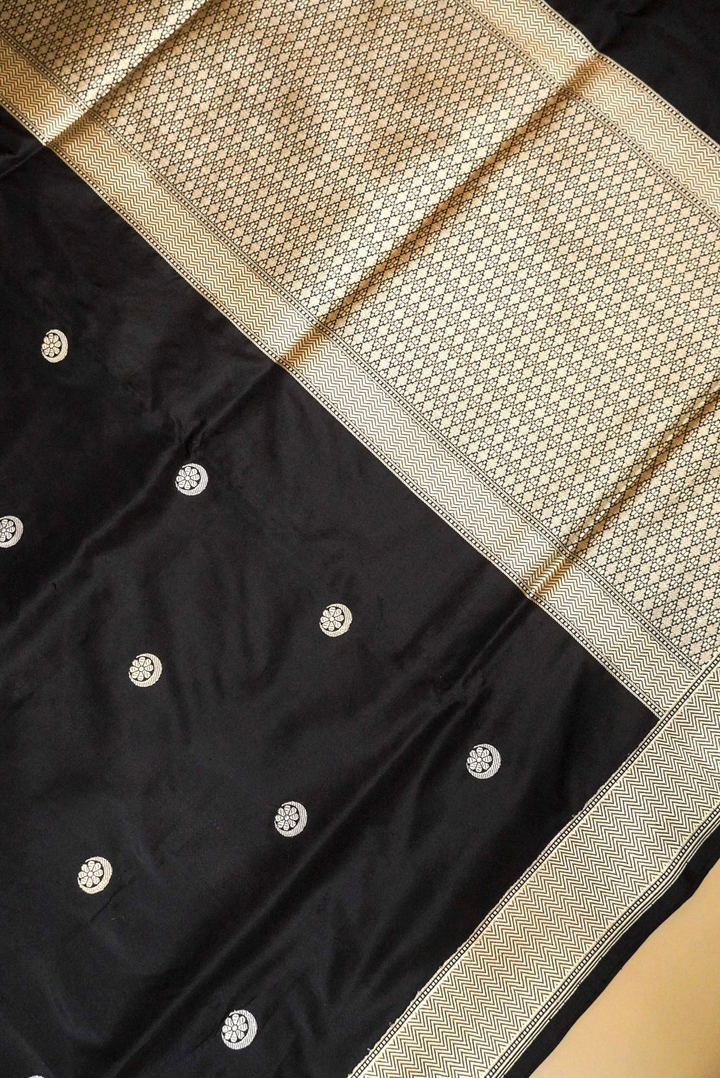 Handwoven Black Banarasi Katan Silk Saree