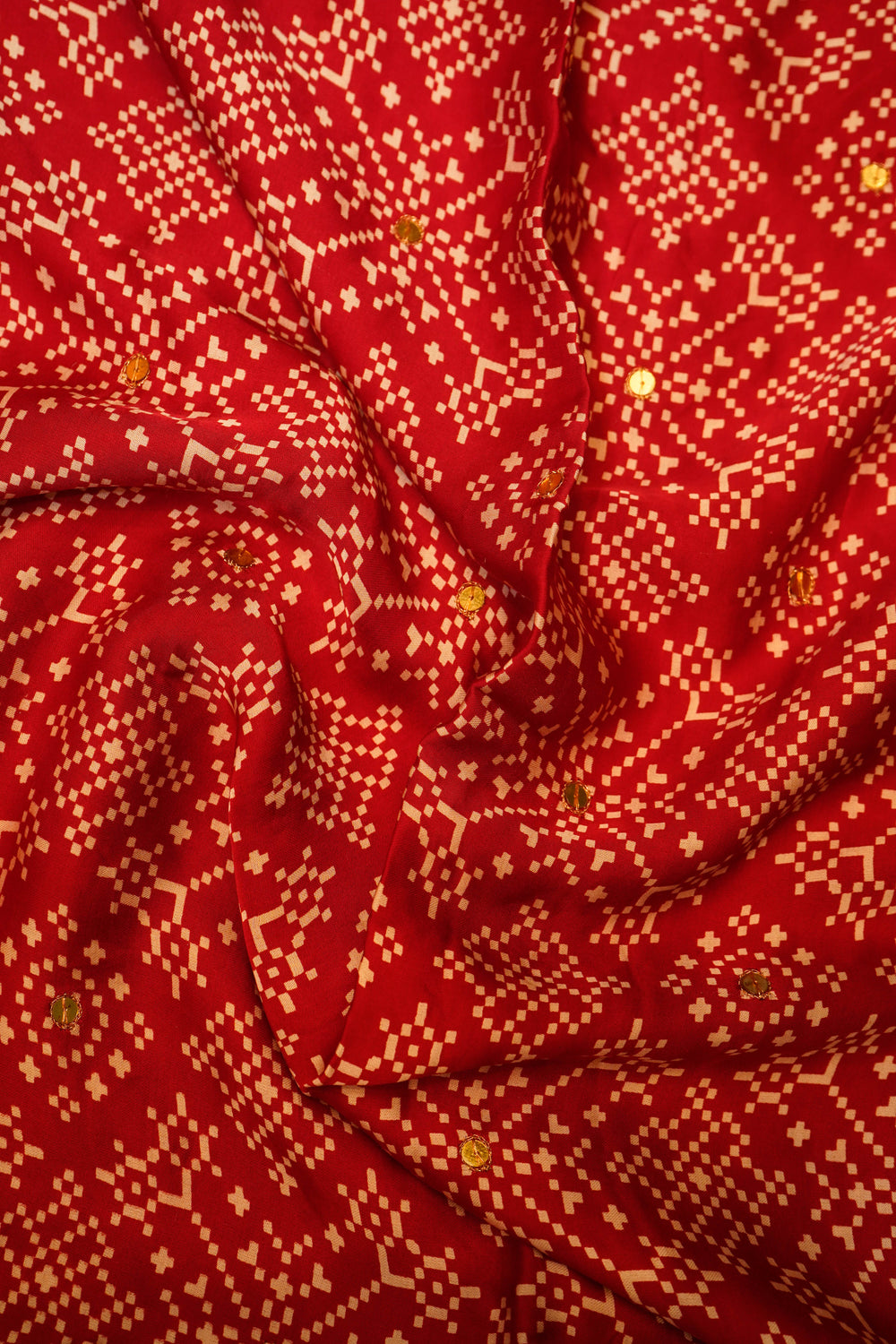 Designer Red Gajji Silk Saree