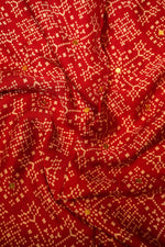 Designer Red Gajji Silk Saree