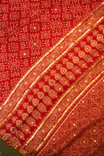 Designer Red Gajji Silk Saree