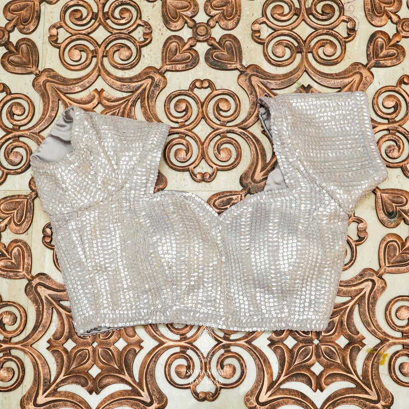 Handwoven Grey Banarasi Georgette Saree