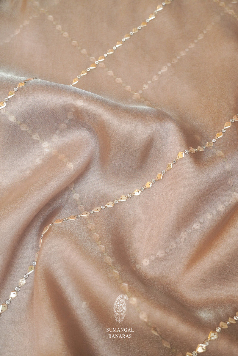 Handwoven Lavender Banarasi Organza Saree