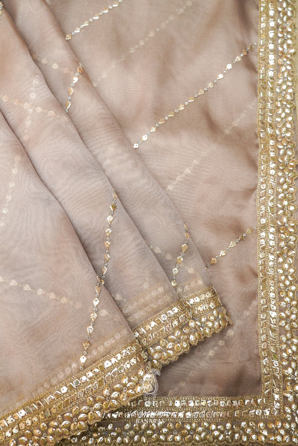 Handwoven Lavender Banarasi Organza Saree