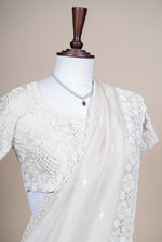 Designer White Organza Saree