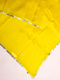 Designer Mustard Yellow Kora Silk Saree