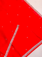 Designer Red Organza Silk Saree