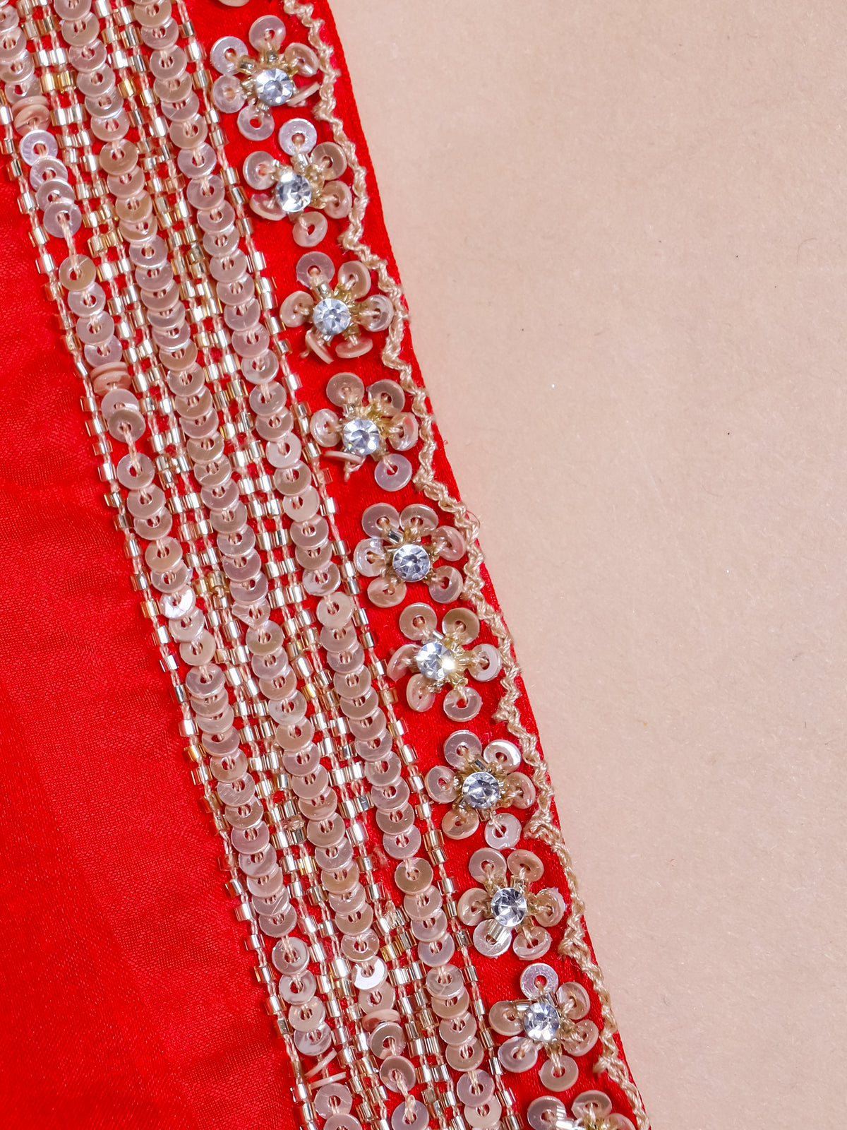 Designer Red Organza Silk Saree