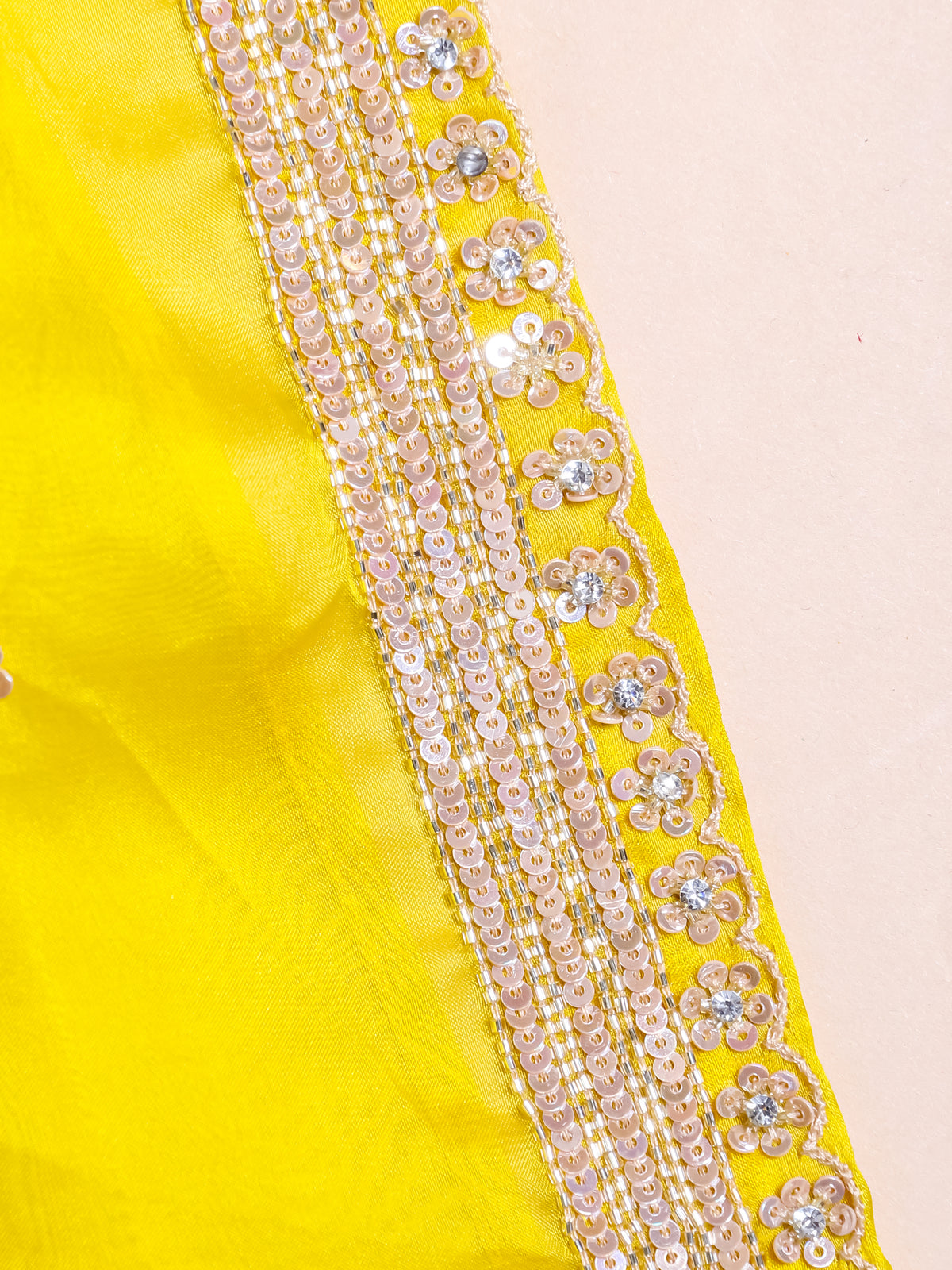 Designer Mustard Yellow Organza Silk Saree