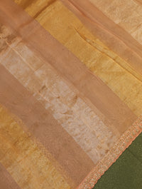 Designer Peach Tissue Silk Saree