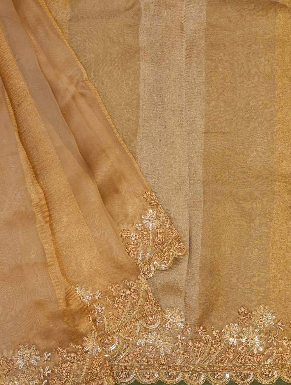 Designer Golden Tissue Silk Saree