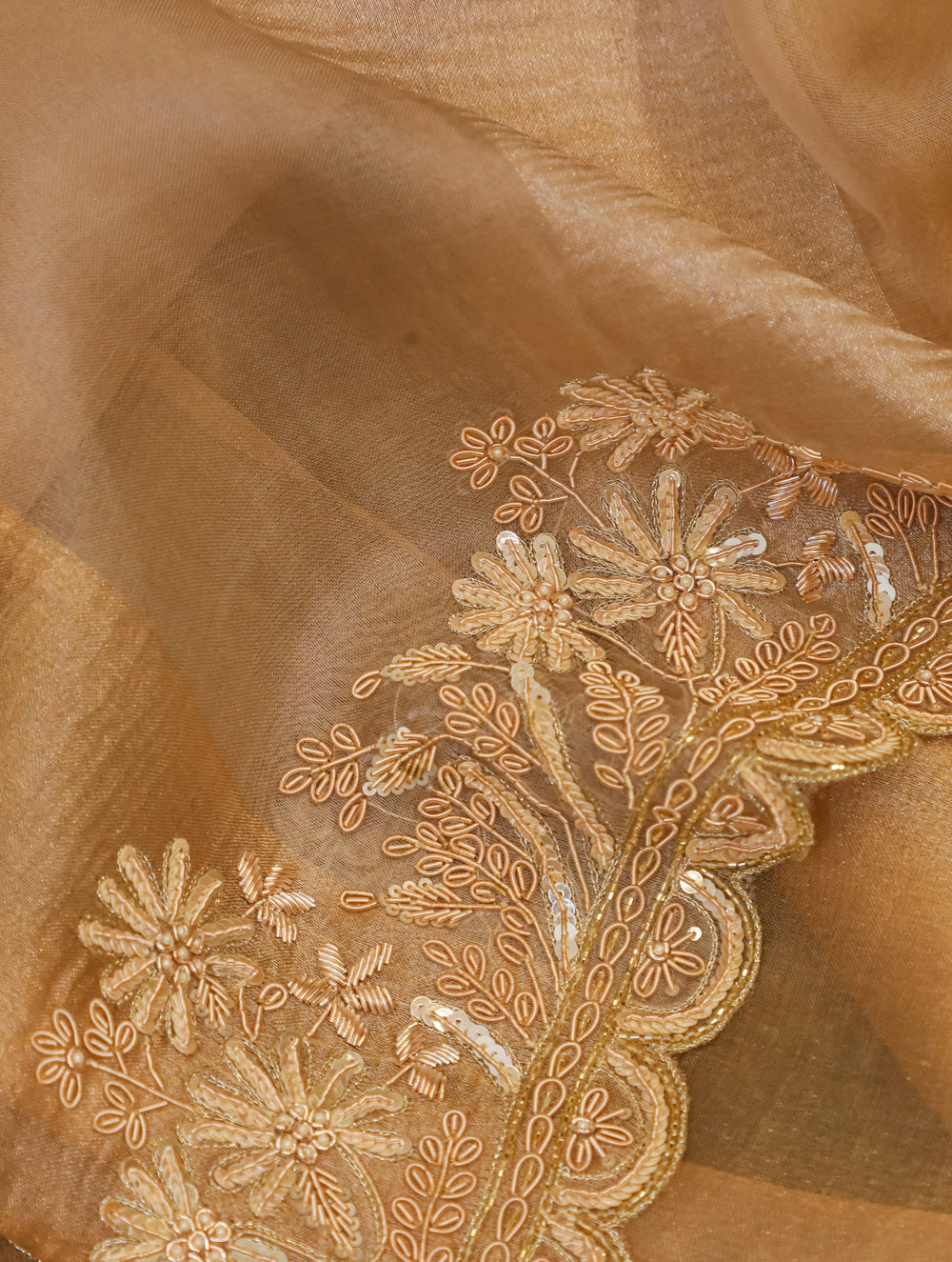 Designer Golden Tissue Silk Saree