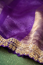 Designer Purple Tissue Silk Saree