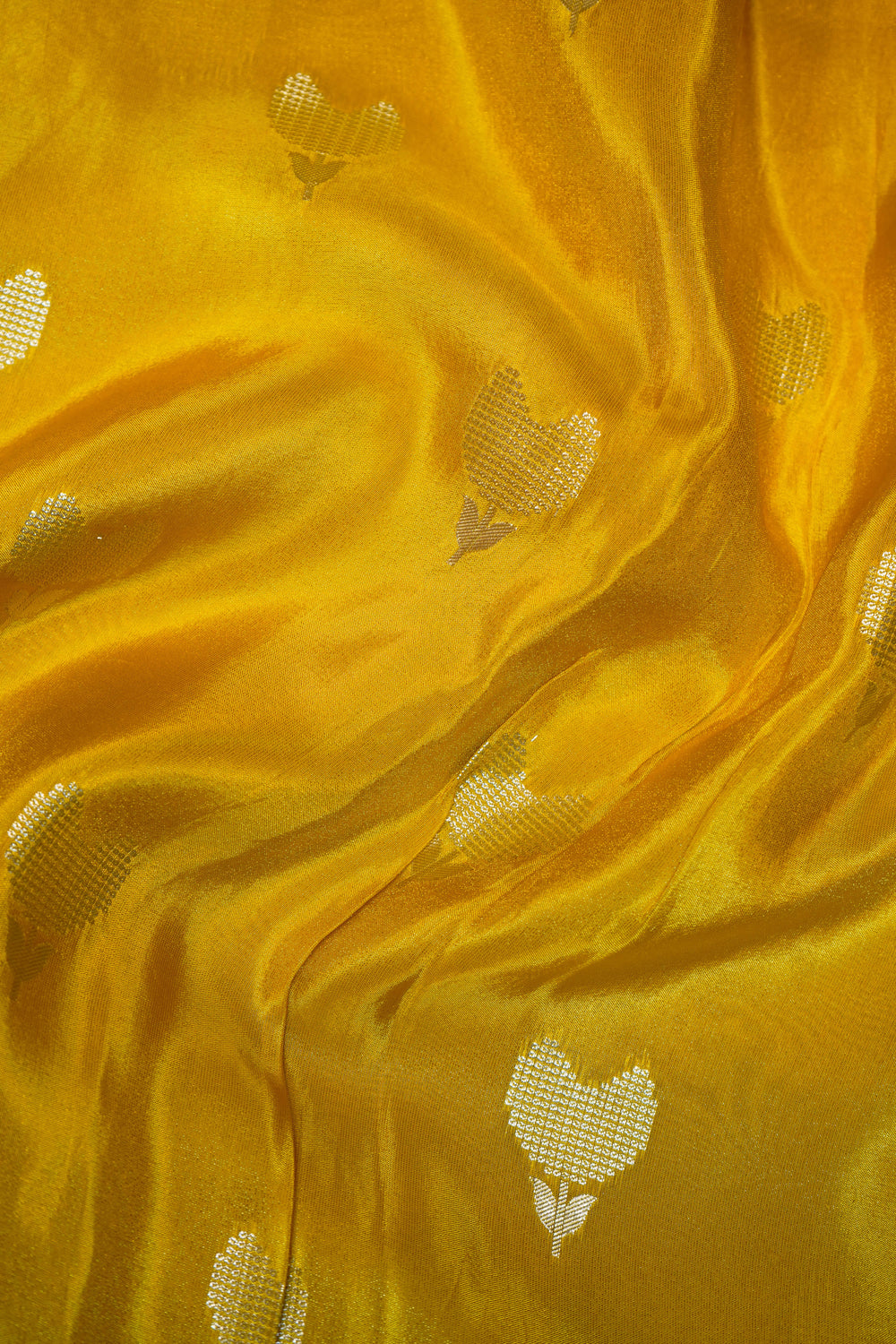 Designer Yellow Crepe Silk Saree