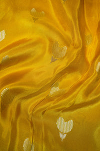 Designer Yellow Crepe Silk Saree