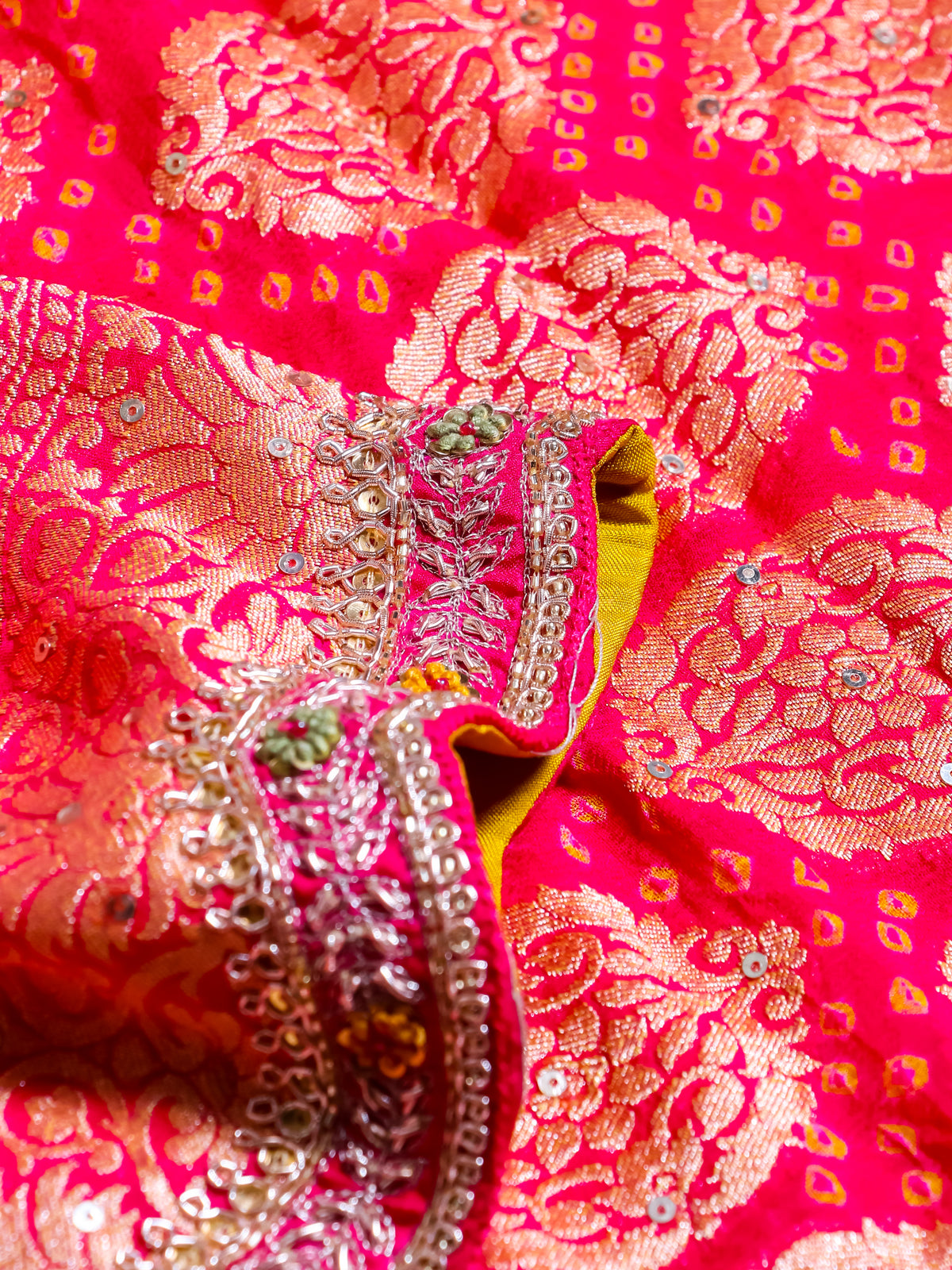 Designer Reddish Pink Khaddi Silk Saree