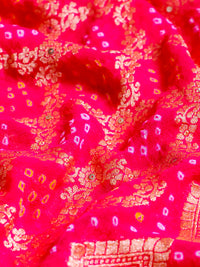 Designer Reddish Pink Khaddi Silk Saree