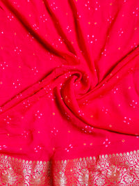 Designer Reddish Pink Khaddi Silk Saree