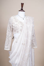 Designer White Organza Saree