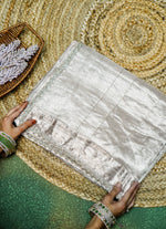 Handwoven Gold Banarasi Tissue Silk Saree