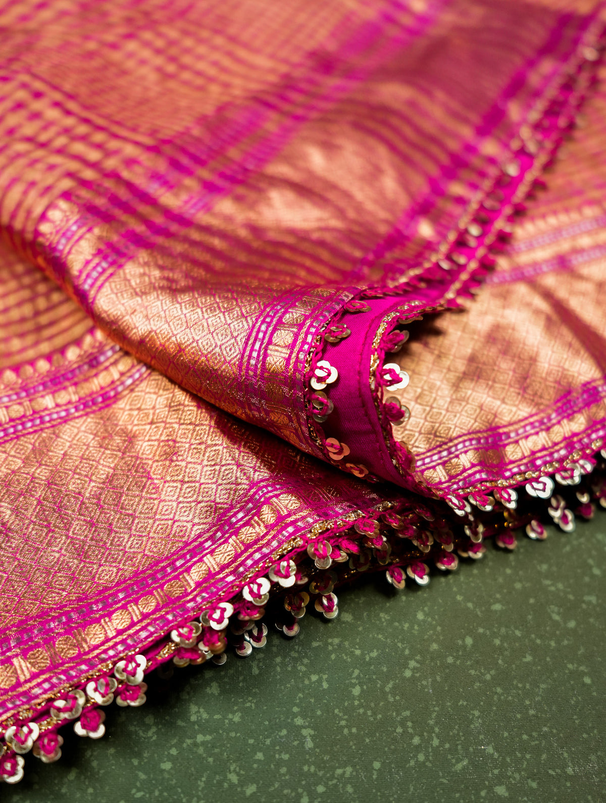 Handwoven Pink Banarasi Organza Saree