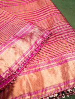 Handwoven Pink Banarasi Organza Saree