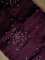 Designer Dark Purple Banarasi Organza Saree