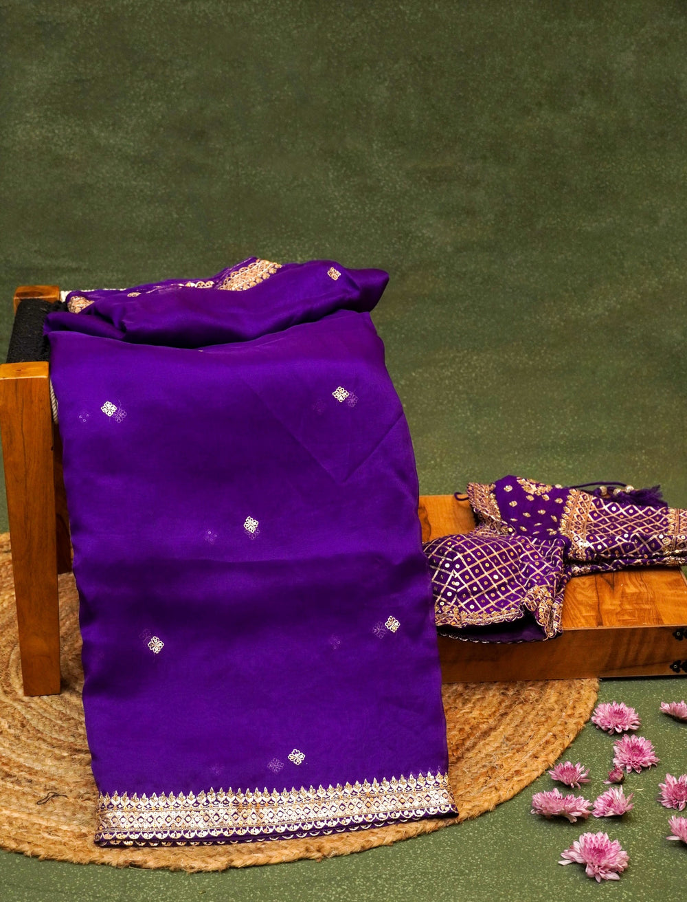 Designer Purple Organza Silk Saree