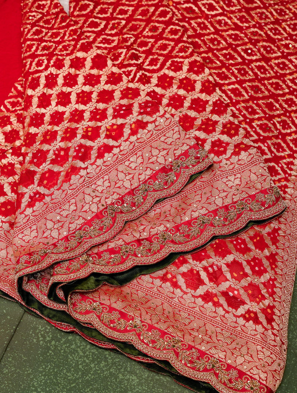 Designer Red Banarasi Georgette Saree