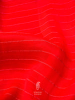 Handwoven Bright Red Woven Organza Silk Saree