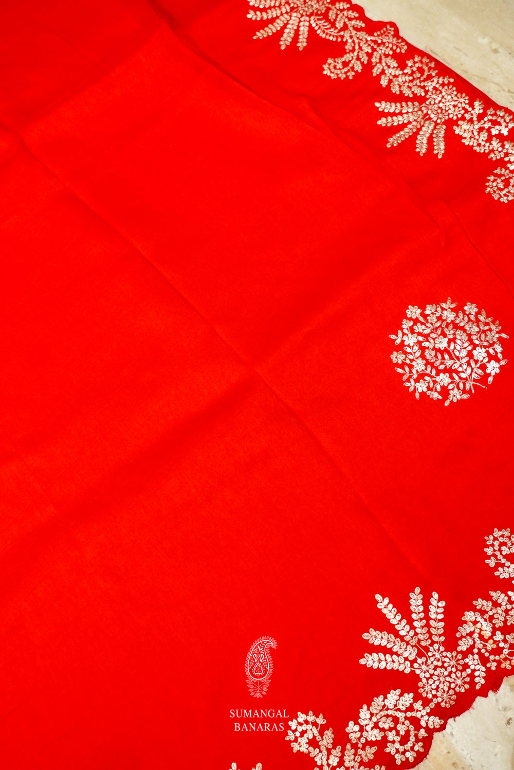 Handwoven Red Banarasi Organza Saree