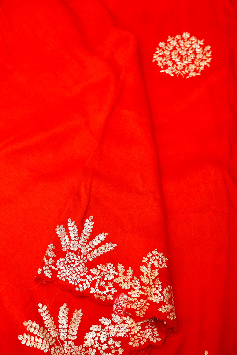 Handwoven Red Banarasi Organza Saree
