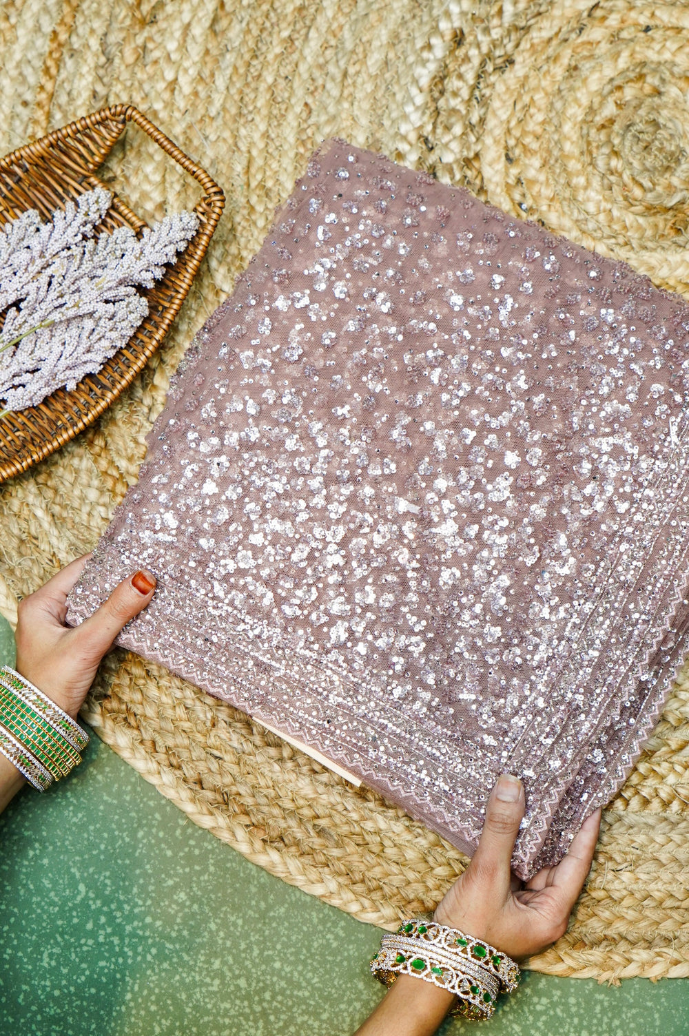 Designer Onion Pink Net Saree