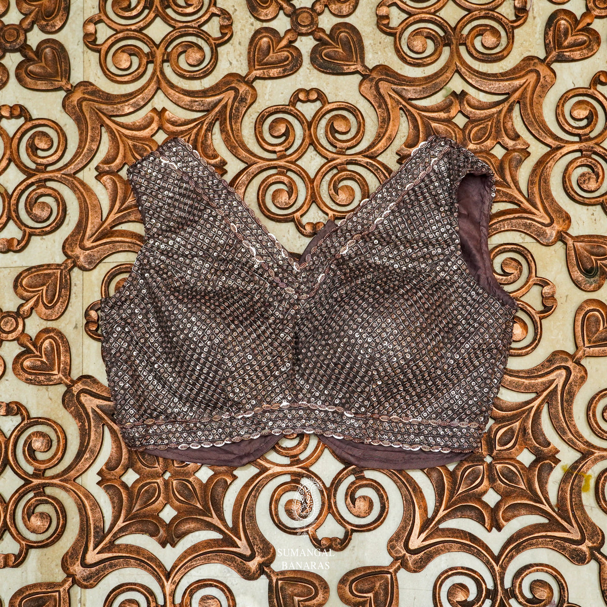 Handwoven Coffe Brown Banarasi Crepe Saree