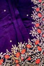 Handwoven Violet Banarasi Organza Saree