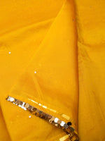 Designer Mustard Yellow Kora Silk Saree