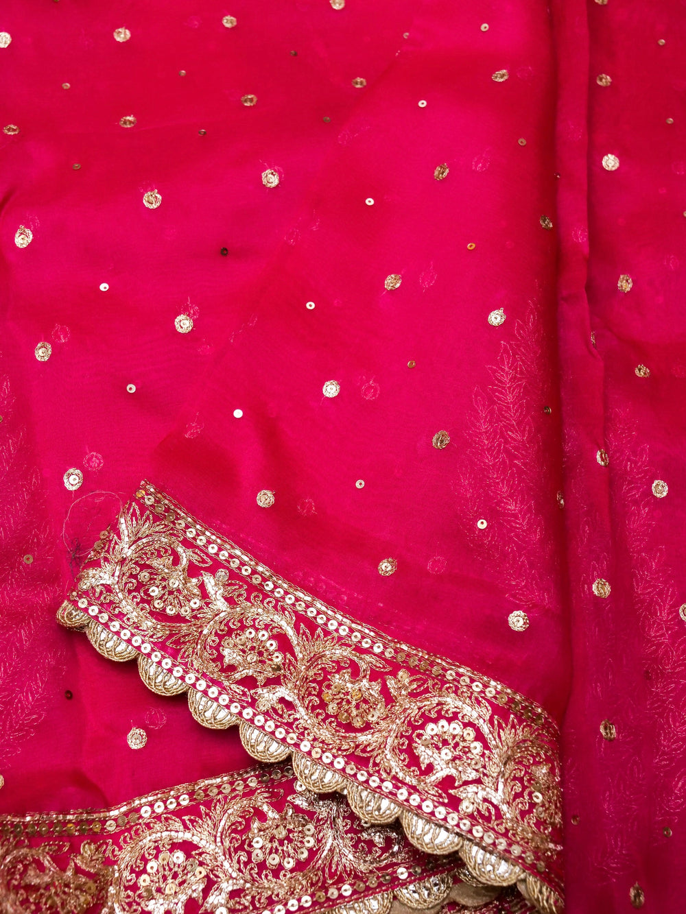 Designer Pink Organza Silk Saree