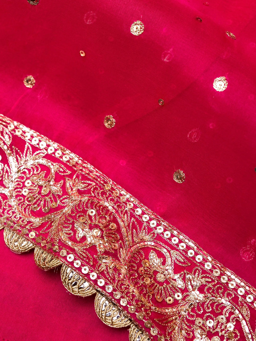 Designer Pink Organza Silk Saree