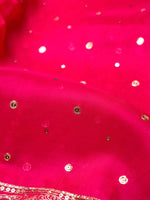 Designer Pink Organza Silk Saree