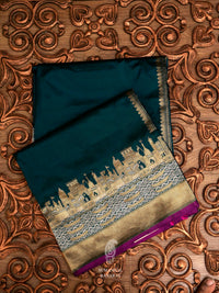 Handwoven Royal Blue Katan Silk Saree