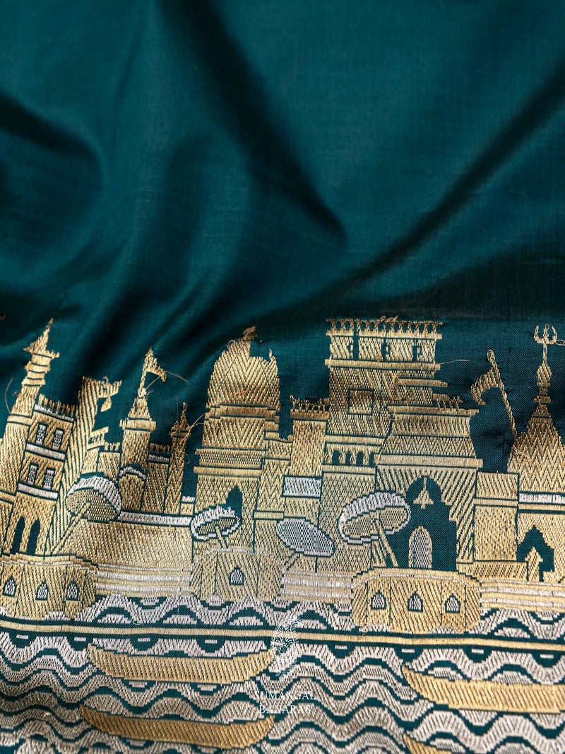 Handwoven Royal Blue Katan Silk Saree