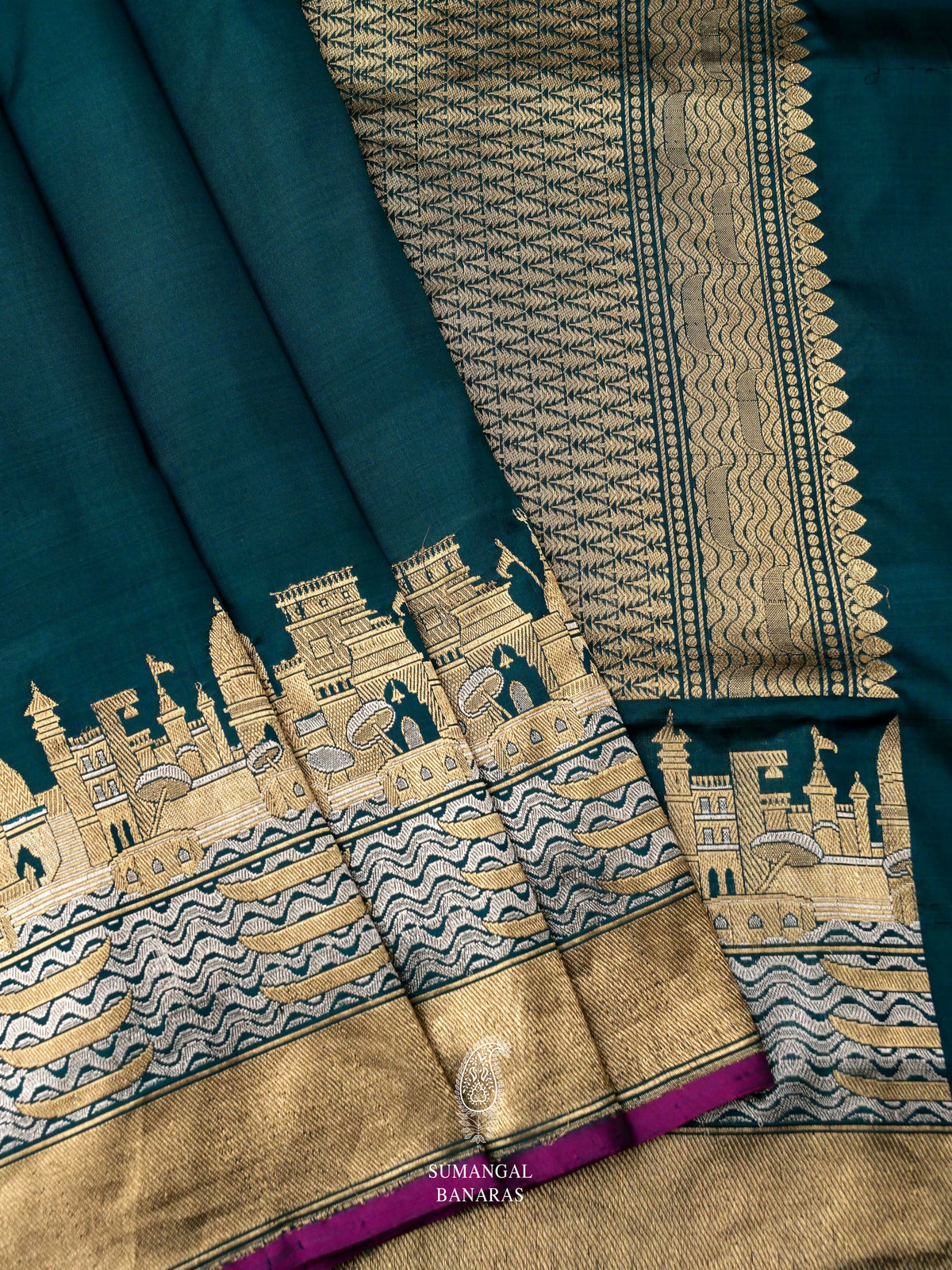 Handwoven Royal Blue Katan Silk Saree