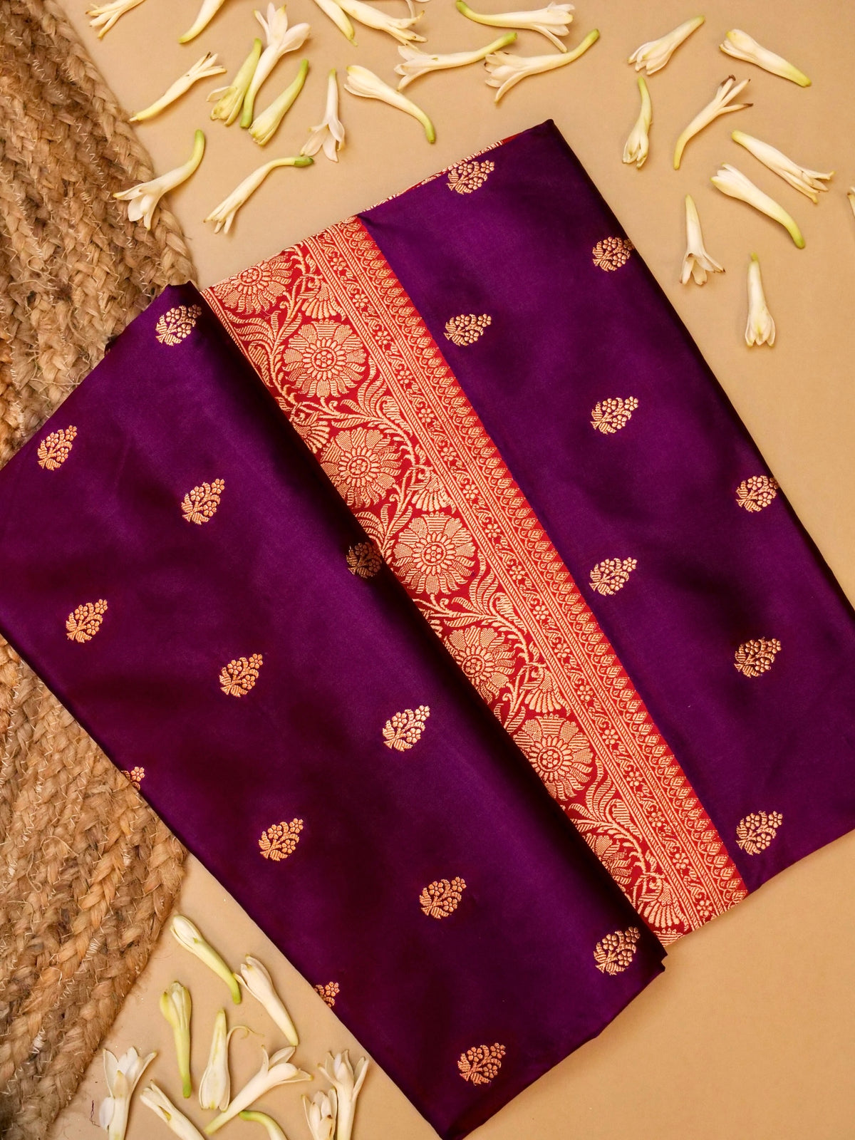 Handwoven Magenta  Banarasi Katan Silk Saree