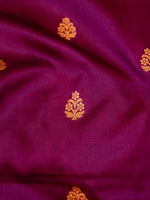 Handwoven Magenta  Banarasi Katan Silk Saree